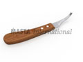 Burdizzo Hoof Knife (Right Hand Wooden Handle Double Cut) S.S. Narrow Blades